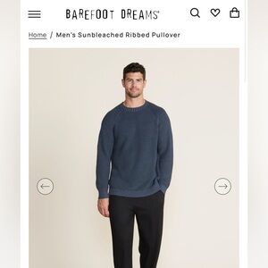 Barefoot dreams men’s sun bleached ribbed pullover sweater